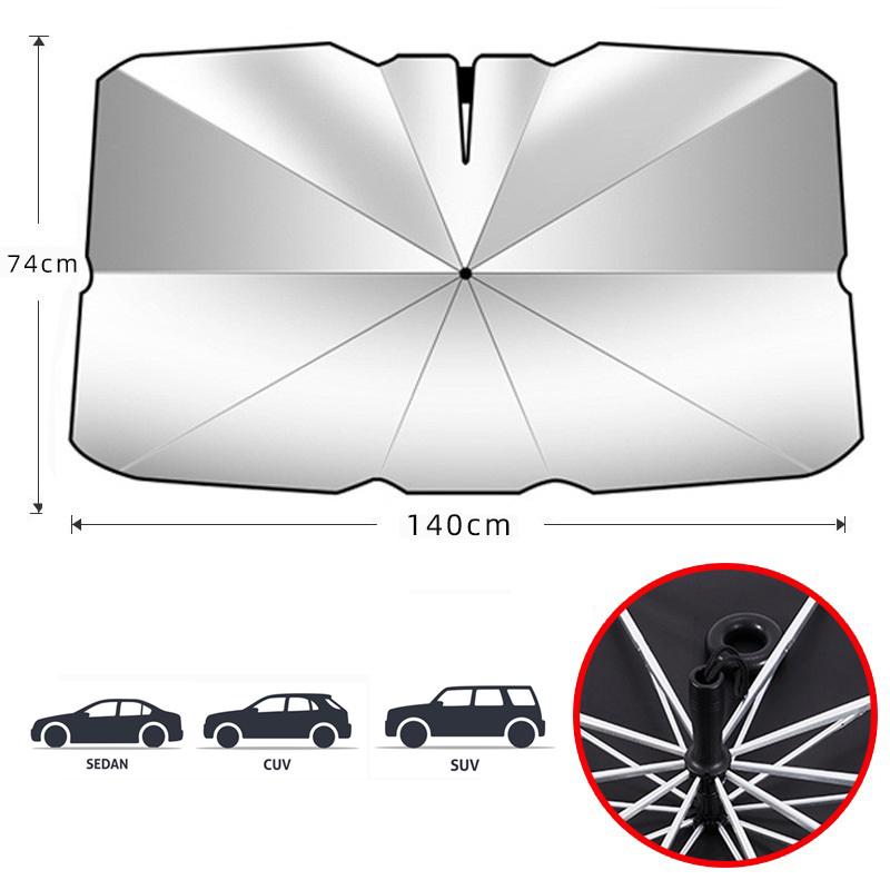 

Улучшенные автомобильные солнцезащитные шторки на лобовое стекло, складные зонтики с кольцом для вытягивания, чехол на переднее окно автомобиля для защиты от УФ-лучей и солнечного тепла