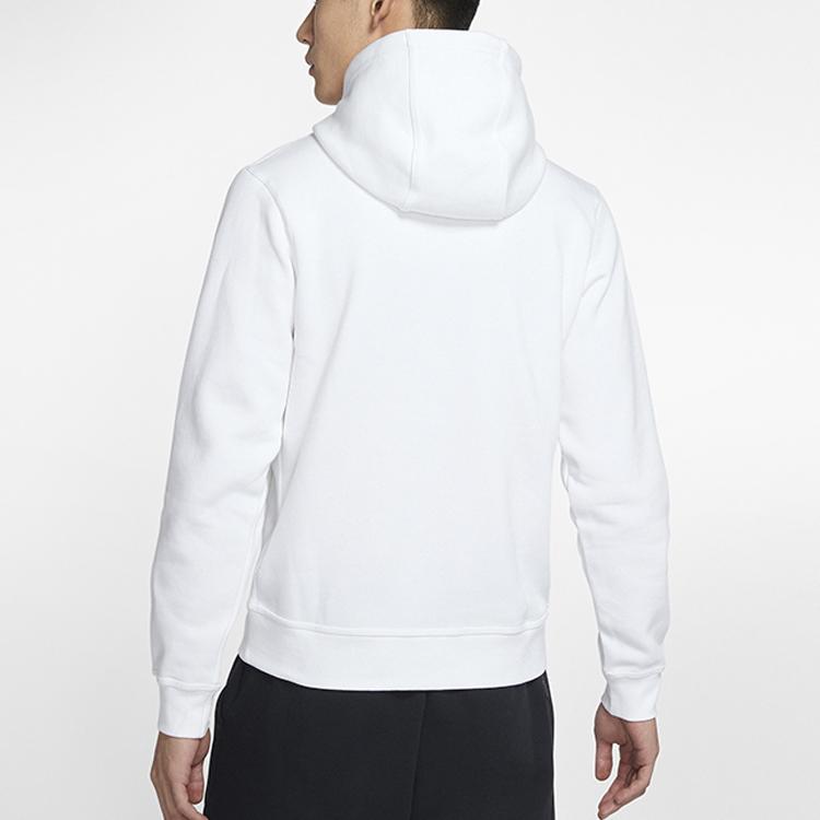Nike Club Swoosh Solid Logo Print Hoodie Men Hoodie White 916271-100