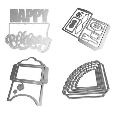 Kovové vykrajovátka Obálka Narozeninová ražební šablona Vykrajovátka pro výrobu přáníček Scrapbooking Papírové řemesla DIY šablona