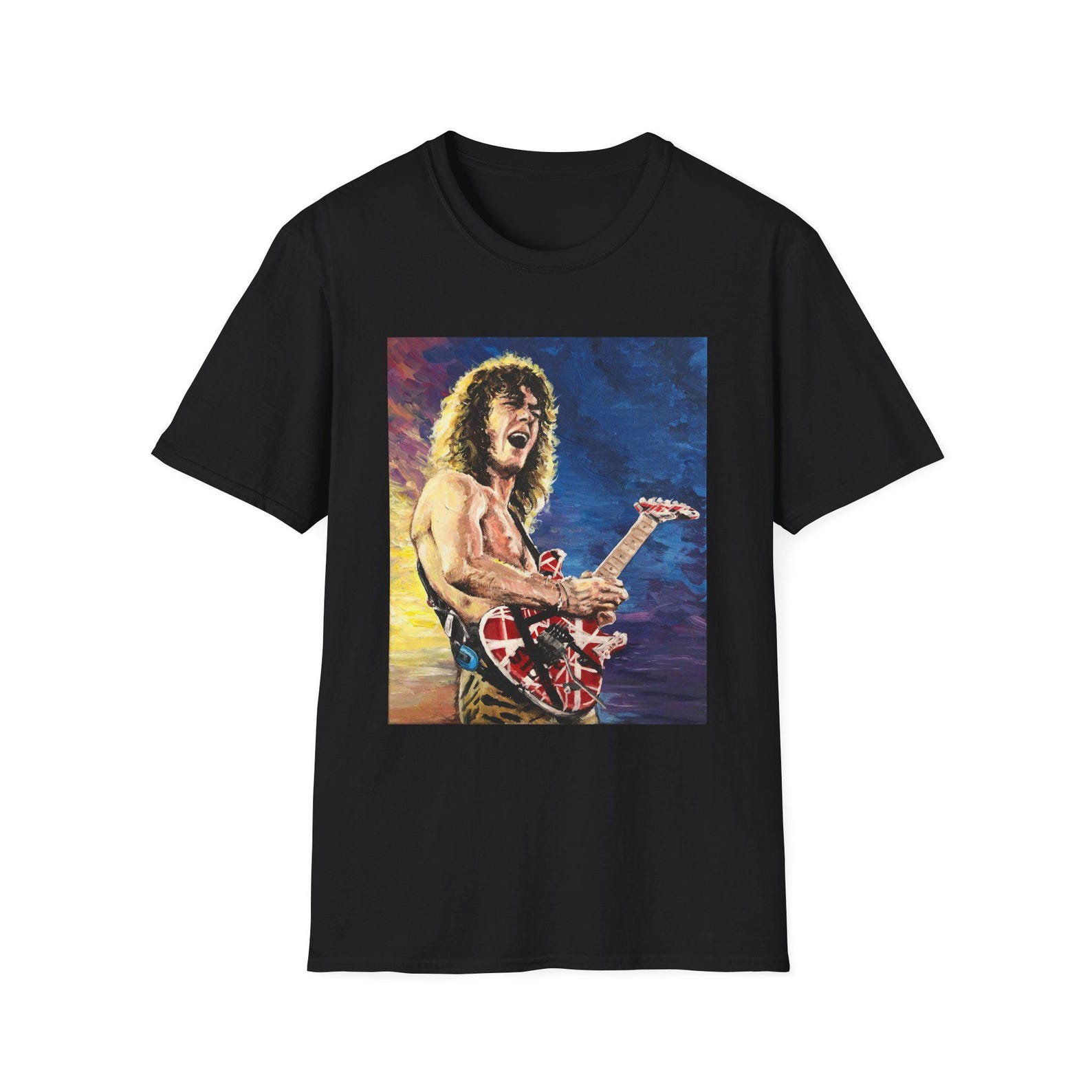 Eddie Van Halen Rock Band T-Shirt, Vintage Concert Apparel, Unisex Graphic Tee XL