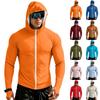 Men's Casual Raglan Sleeve Hooded Long Sleeve Sun Protection Jacket Lightweight Breathable Outdoor Zip Up Top