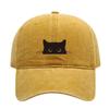 Black cat print vintage baseball cap for men and women, fashionable and casual versatile hat for shopping and dating
