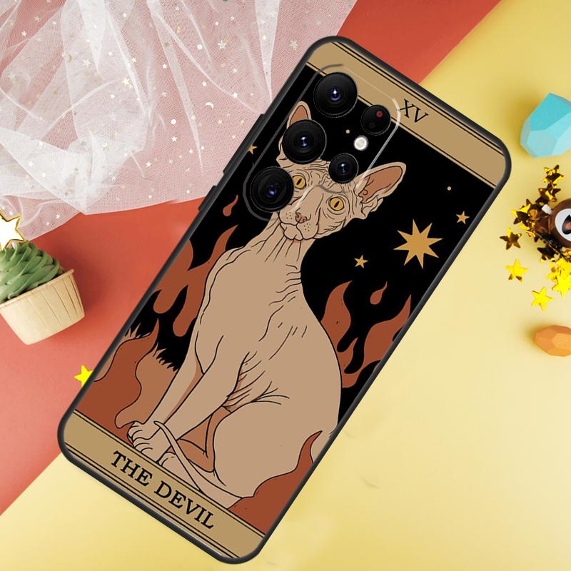 Cats Tarot Witchcraft Phone Case For Samsung Galaxy S25 S24 S21 S20 S22 S23 Ultra S9 S10 Plus S25 FE Cover Coque