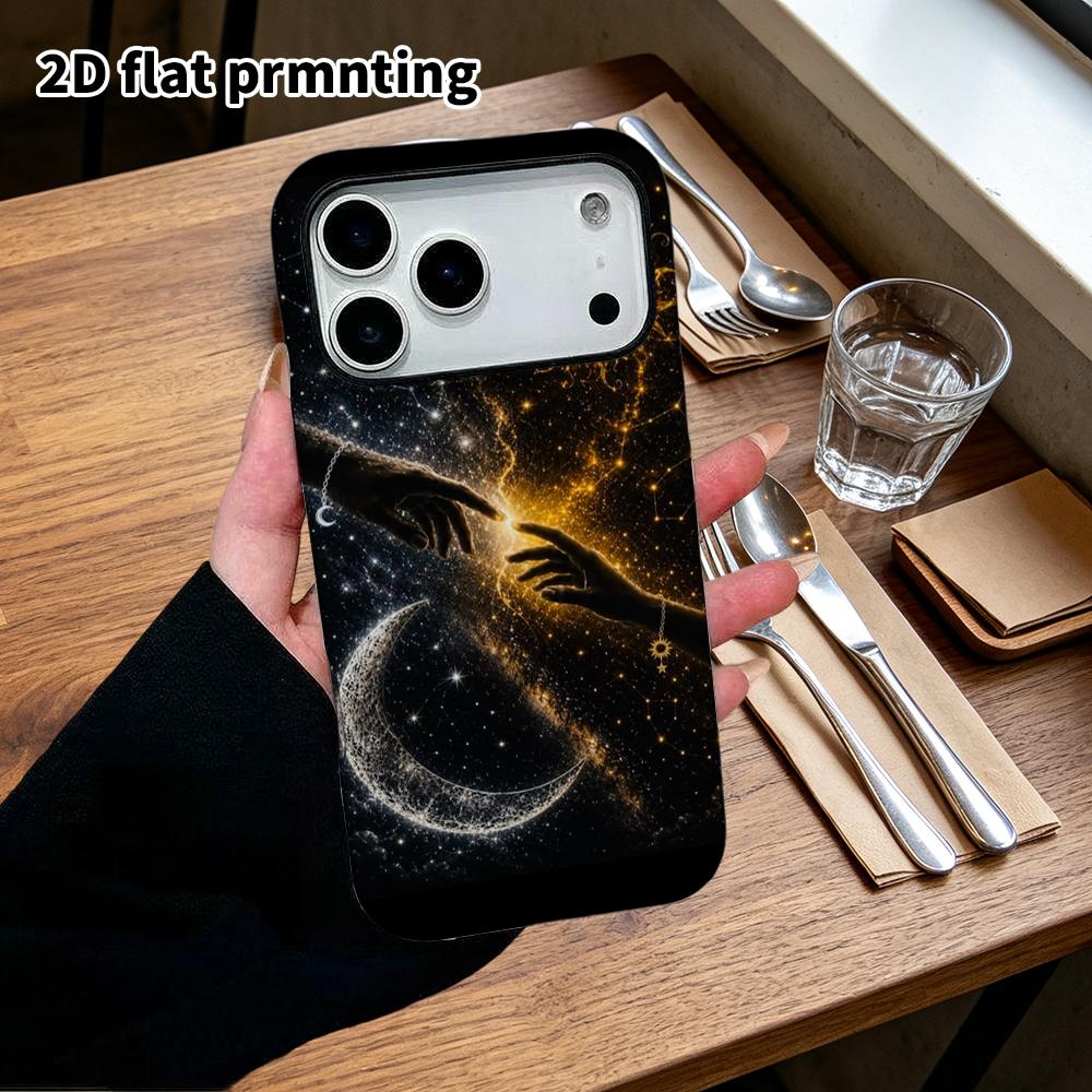 Phone Case: 2D flat design suitable for iPhone 18 17 16 15 14 13 Pro film protective case, couple style, cosmic starry sky, Christmas and Halloween gi