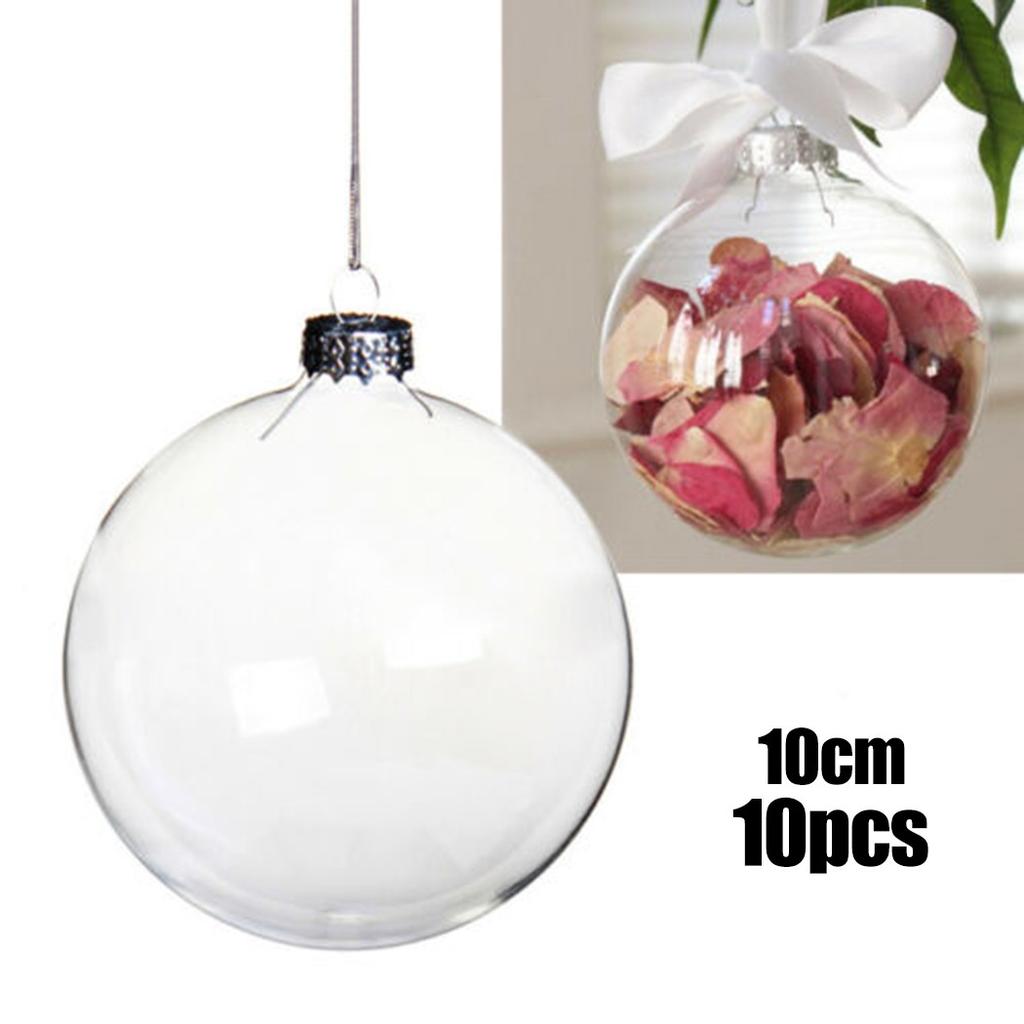Christmas Ornaments Balls Christmas Ball Clear Fillable Christmas Baubles for Festive Decoration 8/10cm 5/10pcs