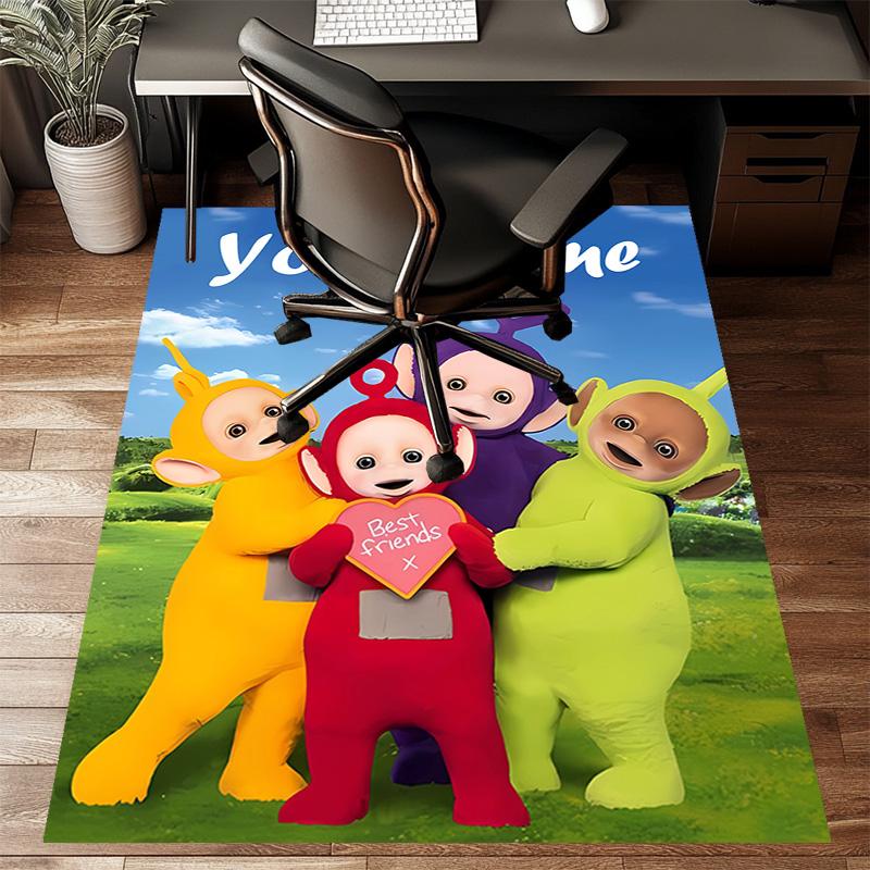 Custom Teletubbies Mat Personalized Name, Polyester Washable Indoor Entryway Rug, Gift for Christmas, Easter, Thanksgiving Day