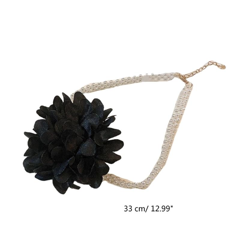 Stylish Double Layer Necklace Floral Choker Imitation Pearls Choker Vintage Neck Jewelry Elegant Flower Choker for Women
