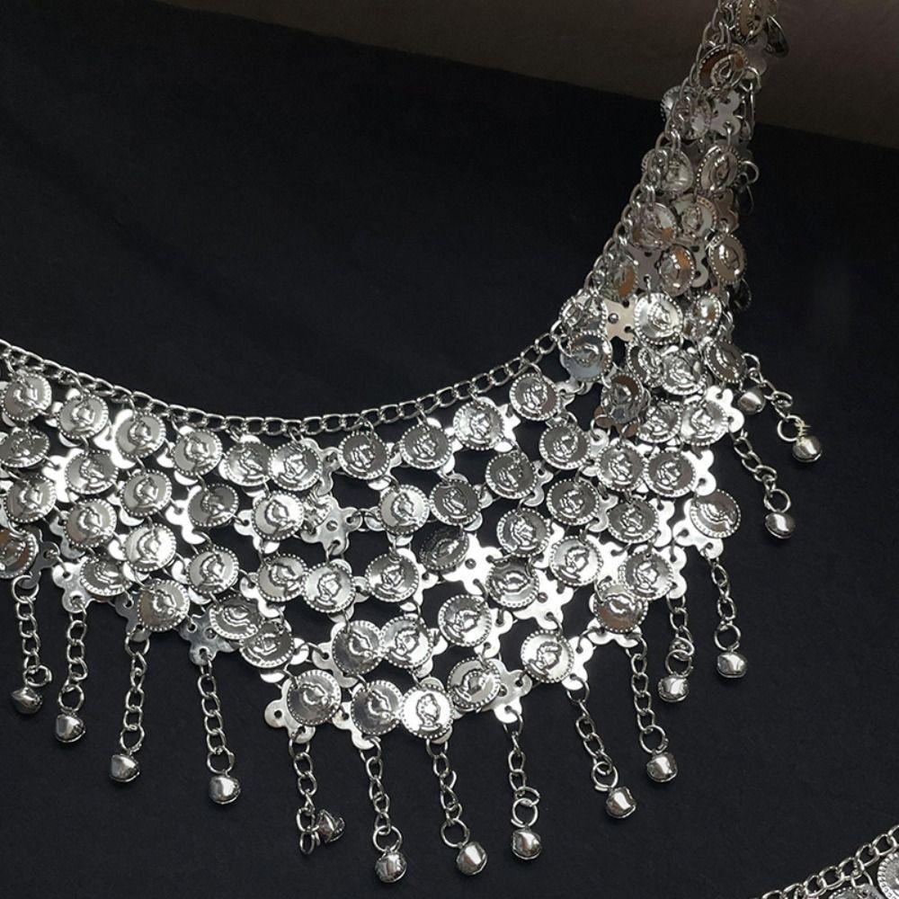 Bell Metal Tassel Waist Chain Vintage Ethnic Style Belt Bohemian Style Waistband  Beach Accessories
