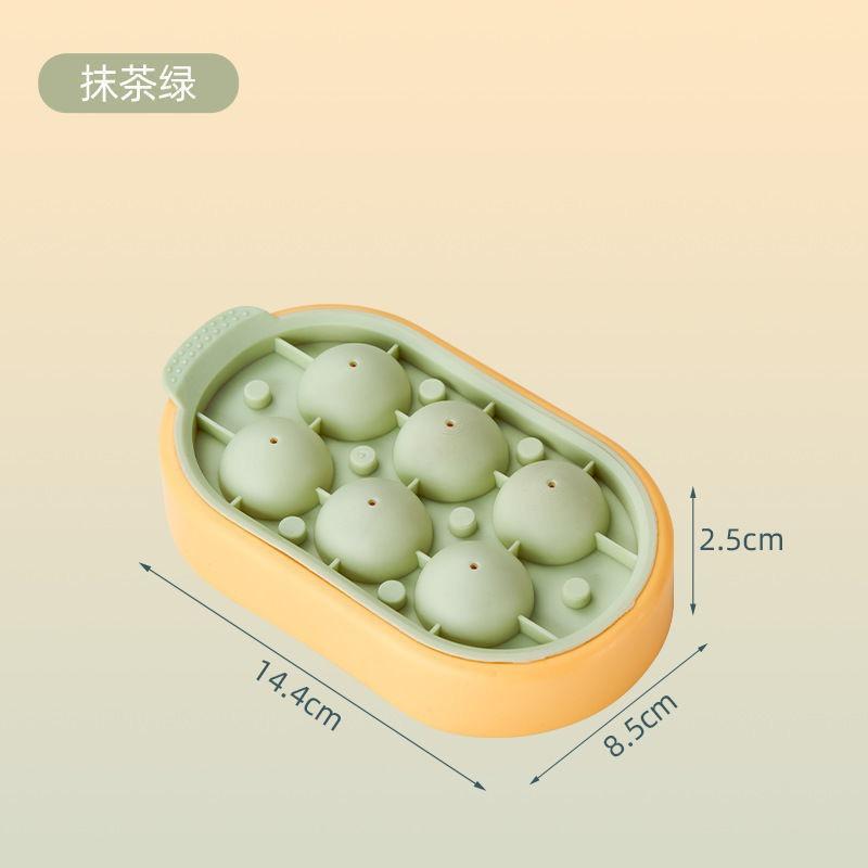 

Домашняя 6-ячеечная круглая форма для кубиков льда с крышкой, летняя охлаждающая сока, напиток, виски, машина для изготовления ледяных шариков, кухонные гаджеты, полипропиленовый лоток для кубиков льда зелёный