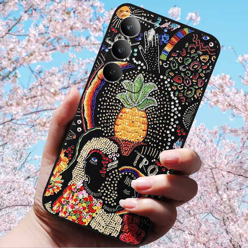 3D Relief Embossed Retro For Realme C75 4G Cases Soft Silicone Back Cover Case For Realme C75 4G 3D TPU Relief Cases 3D C75 C 75