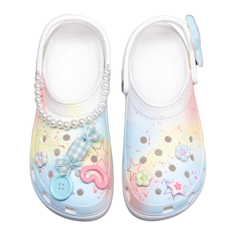 Crocs Classic Platform Clog Sweetheart Cute EVA Love Heart Dopamine One Kick Hole Shoes Women Pink Blue