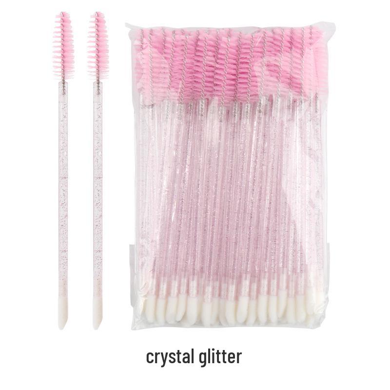 Dual-Use Eyelash & Lip Brush - 50-Pack Double-Ended Makeup Brushes