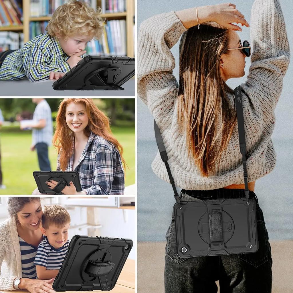 Kids Case For Samsung Galaxy Tab A11+ A9+Plus 11 SM-X210 X215 X230 A9 8.7 X110 X130 Tablet Cover+Screen Protector+Shoulder Strap