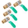 4pcs 1 4in Female Thread Ball Valve Thicken Brass Drain Shut Off Switch Water Pipe Plumbing Systerm