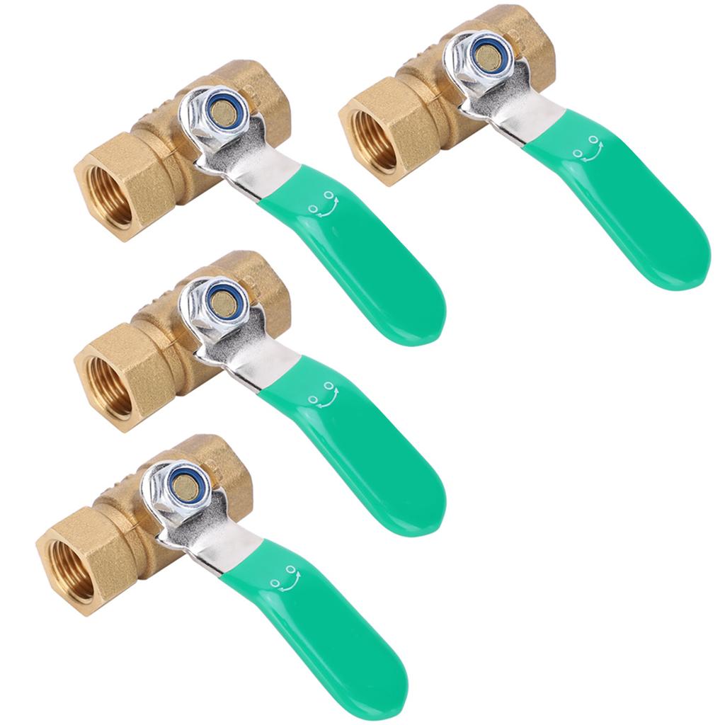 4pcs 1 4in Female Thread Ball Valve Thicken Brass Drain Shut Off Switch Water Pipe Plumbing Systerm