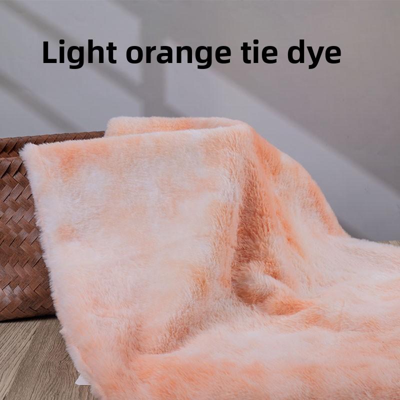 Rainbow Tie-Dye Plush Fabric By The Meter for DIY Toy Blanket Pillow Carpet Doll Sofa Hat Sewing Imitation Rex Rabbit Fur Cloth