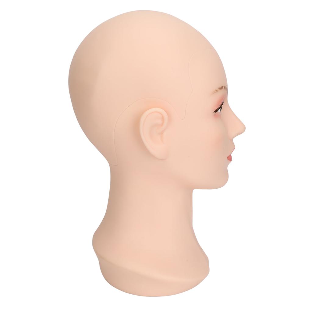 Glatzkopf Mannequin Kopf Perücke Mannequin Kopf Weibliches Gesicht Waschbarer PVC Mannequin Kopfständer für Hüte Auslage