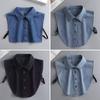 Denim Fake Collar Fashion Shirt Collar Women'S Denim Shirt Detachable Dickey Collar Under Blouse For Lady Girls