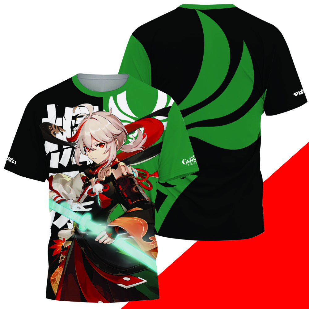 Spiel Genshin Impact Alle Rollen Cosplay T-Shirt 3D Raiden Shogun Druck Anime T-Shirts Sommer Herren Damen Harajuku Lässig Street Y2k Oberteile