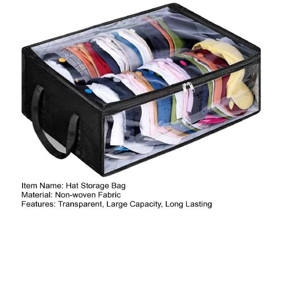 Yousheng Hat Storage Bag Baseball Caps Organizer with Reinforced Handle Zipper Closure Large Capacity Transparent Cap Holder Hat Pouch