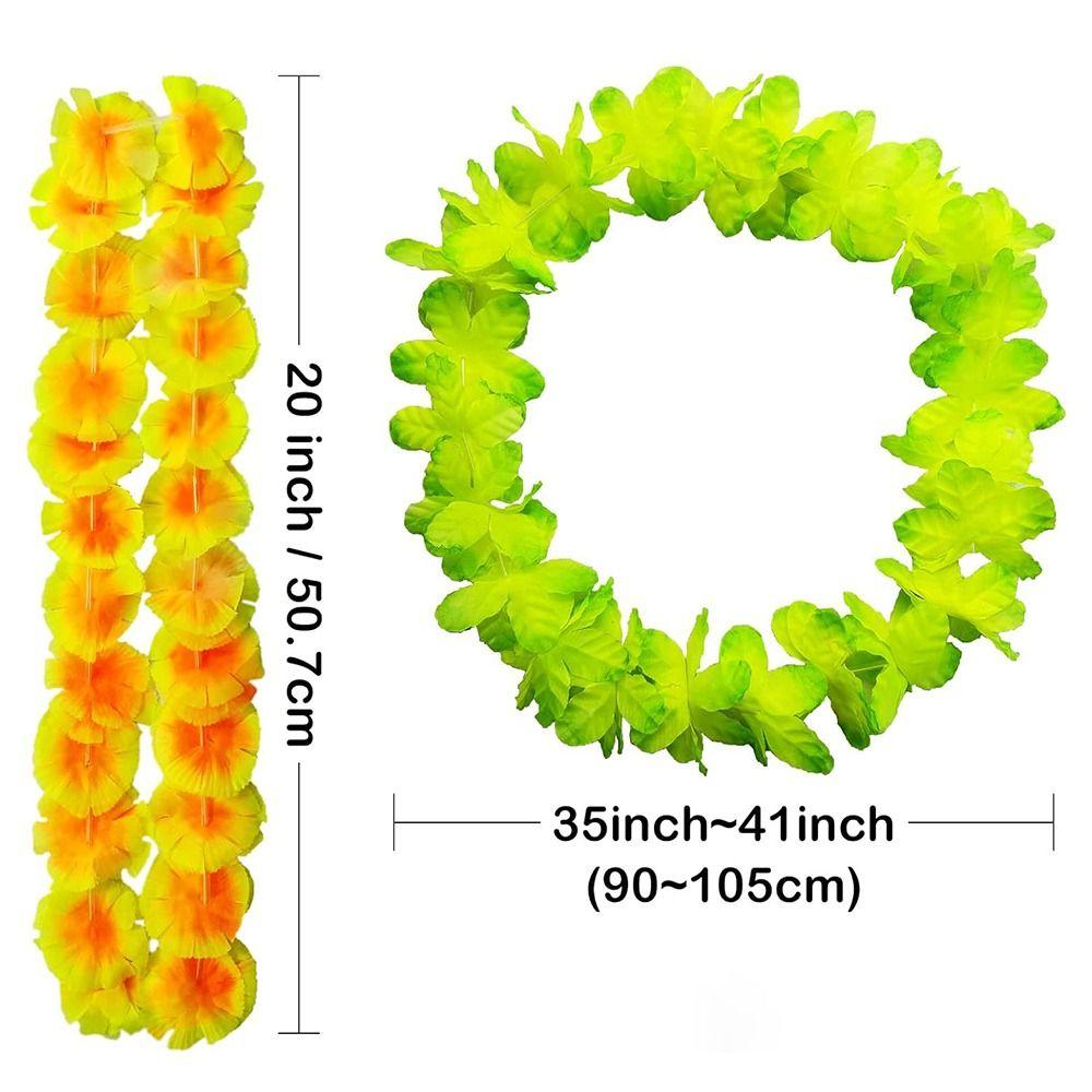 24/50/100Pcs Colorful Silk Flower Necklace Vibrant Faux Flower Garland Necklace Summer Pool Party