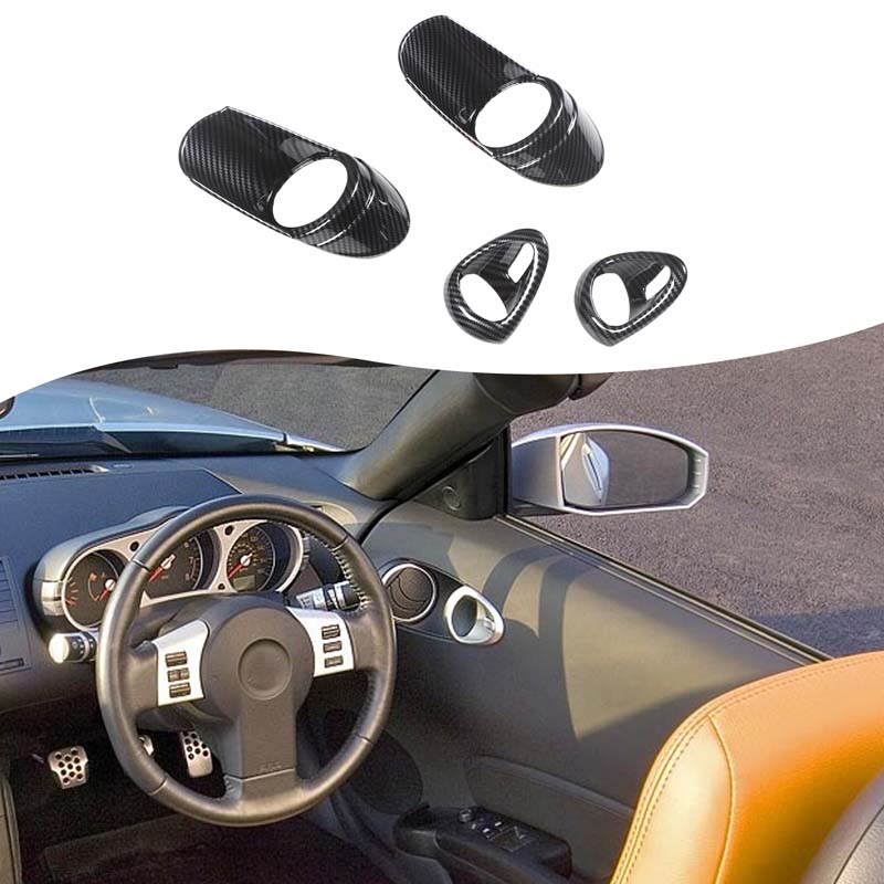 For Nissan 350Z Z33 2003-2006 LHD ABS Carbon Fiber Car Control Gear Shift Panel air outlet cover Rearview Mirror Cover Sticker
