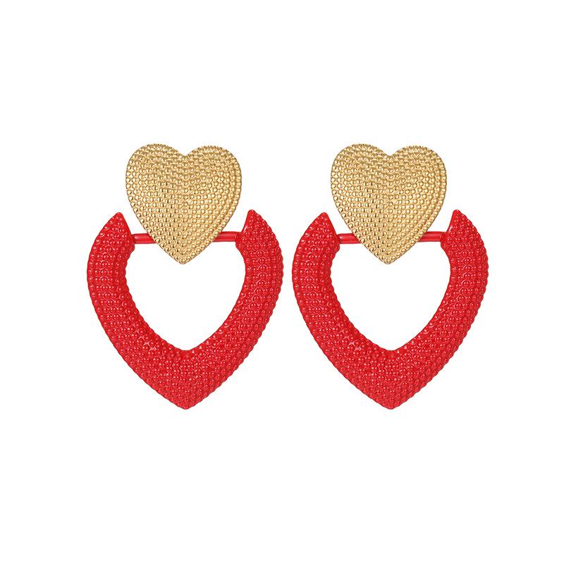 New Year Chic Stainless Steel Hollow Heart Earrings - Fashionable & Versatile Jewelry