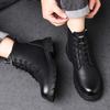 New Trend Men Ankle Boots Black Sneakers Outdoor Fashion High Top Punk Shoes for Men Casual Leather Shoes Street Motocross Boots