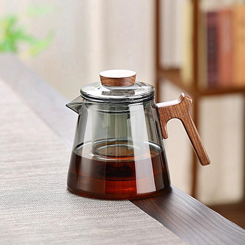Glastheekanne Hochtemperaturbeständige Teekanne Haushalt Teeset Teekannenset Einzelkanne Neue Gesundheits-Teekanne