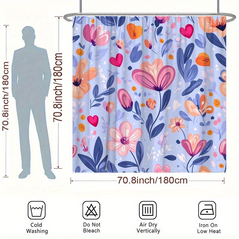 Watercolor Floral Shower Curtain - Water-Resistant, Easy to Clean, Adds a Soft and Artistic Touch to Your Bathroom Decor