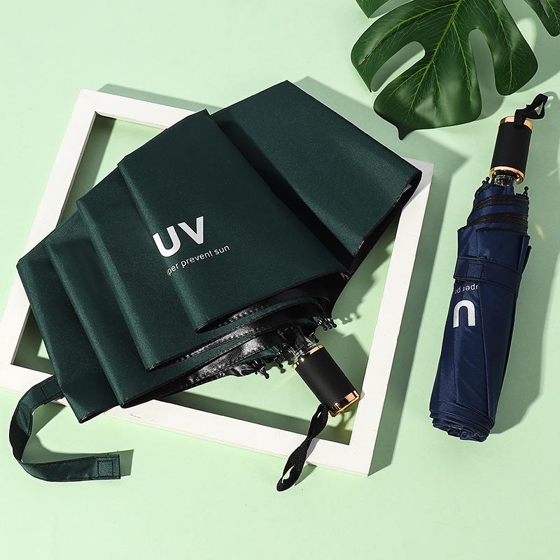 UV Auto Open/Close Large Double Folding Windproof Umbrella for Two, Reinforced for Sun/Rain, Dual Use for Men and Women