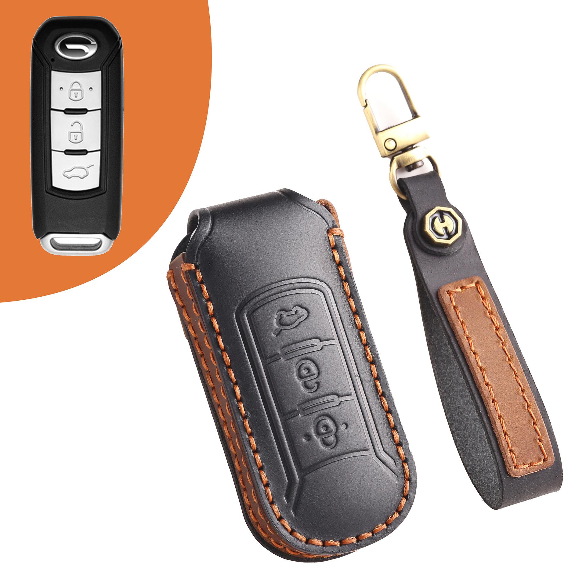 

Suitable for Trumpchi old gs4 key case leather 15 16 ga6 gs5 one-click start smart key case чёрный