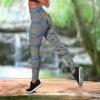 Kreuzmuster-Druck-Yoga-Outfit für Damen, modische 3D-gedruckte Workout-Leggings, Fitness, Sport, hohe Taille, lässige Yoga-Hose
