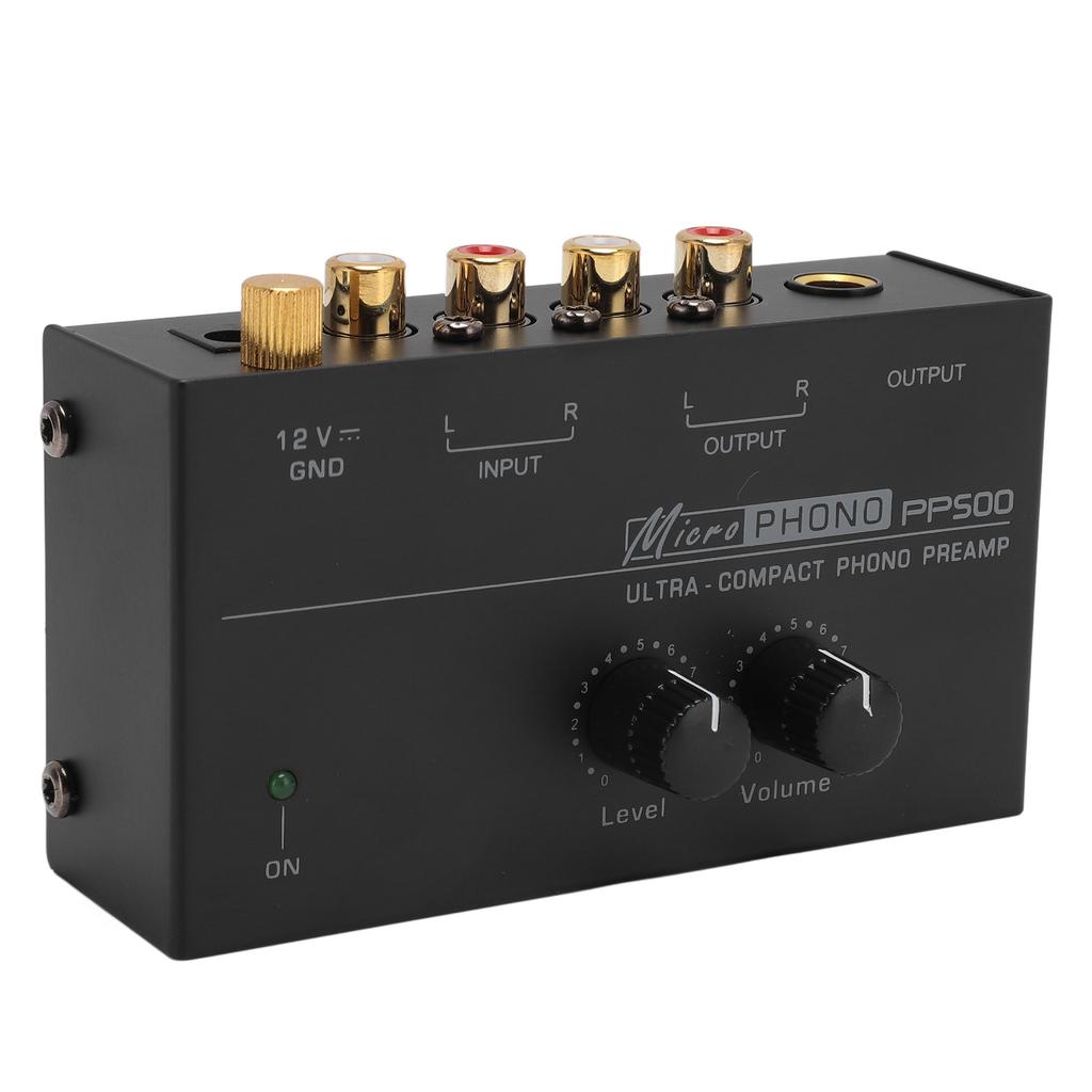 Phono Turntable Preamp Ultra Low Noise Independent Volume Control Phonograph Preamplifier for Record Player 100‑240V