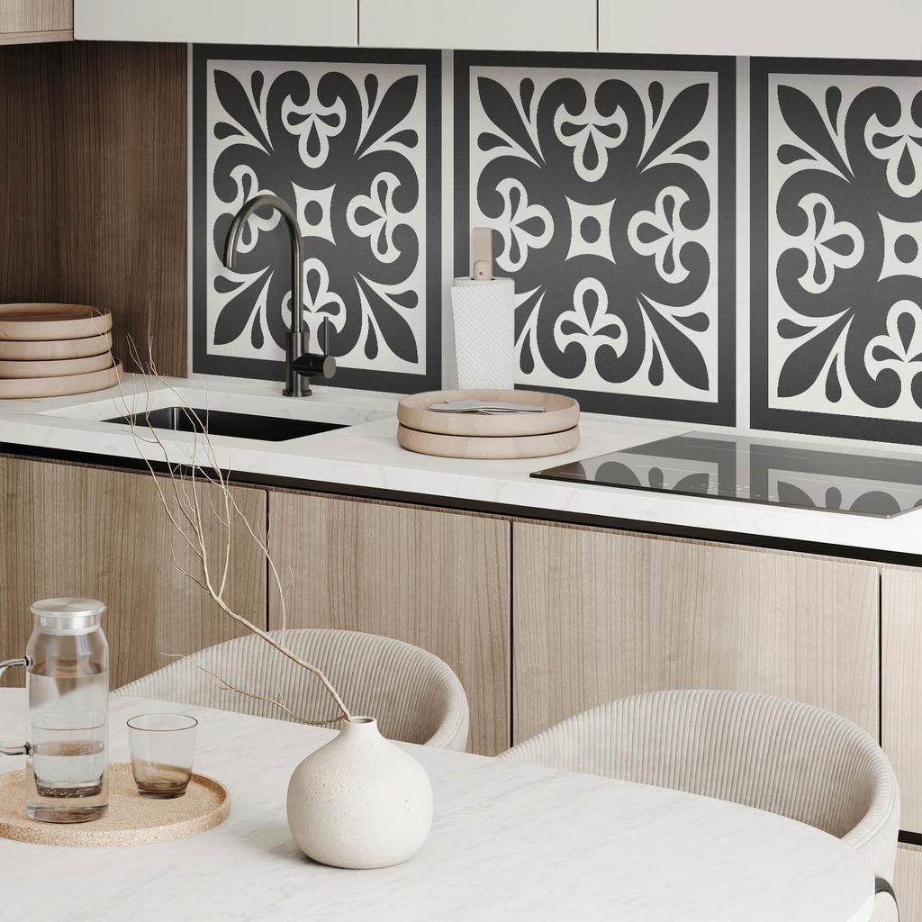 Self-adhesive Patterned Vinyl Decor for the Bedroom 120x60 Cm. Pattern with Elegant Motifs.