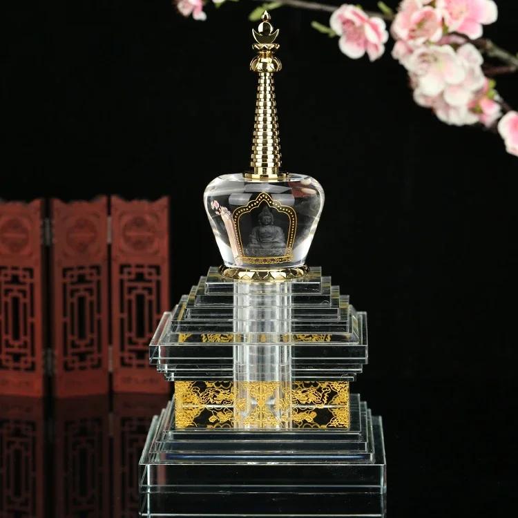 

Статуя хрустальной ступы, статуя пагоды Сарира Дагоба, тибетский буддийский храм, святыня, поклонение, декор 26CM