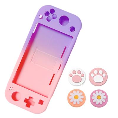 Carcasă de protecție completă compatibilă cu Switch Lite, cu 4 capace [Doar pentru] Lite, carcasă, Joy-Con (roz mov)