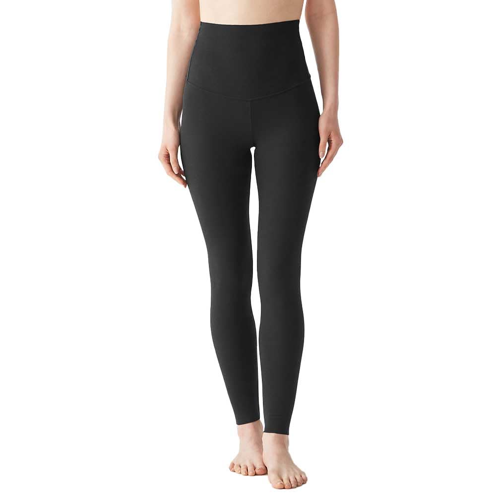 Gunze KIREILABO Organic Cotton Mix Warm Black Women's High-Waisted Leggings, Heat-Generating, Innerwear, KB8061K,