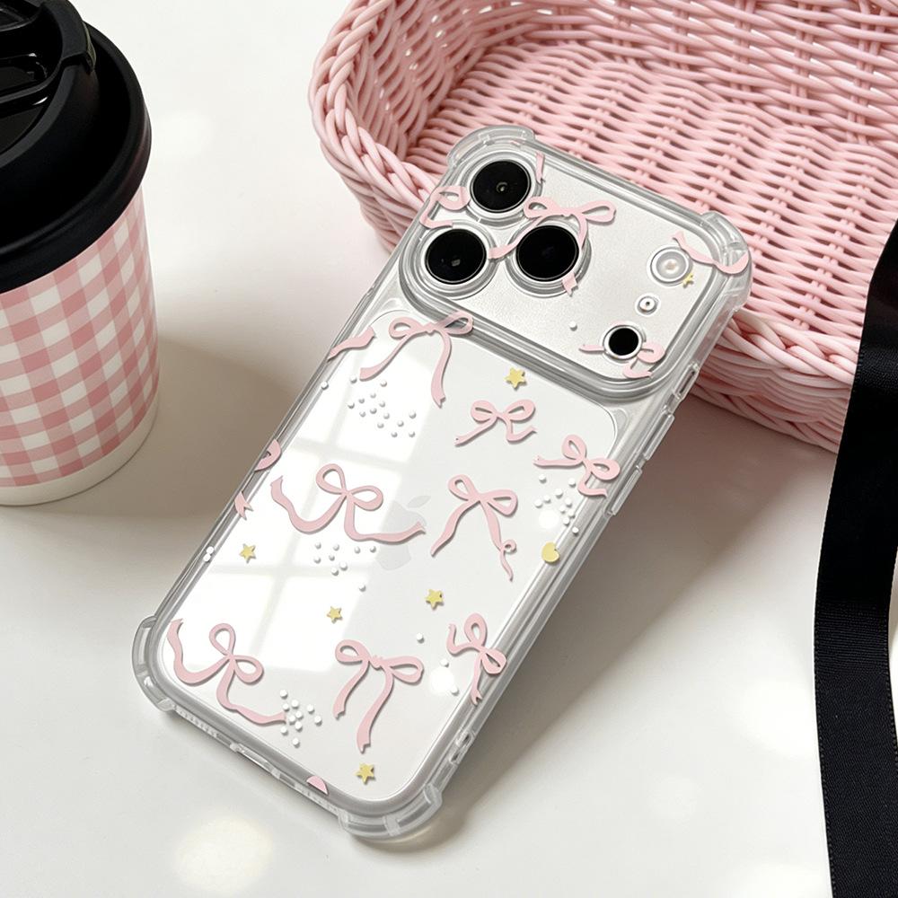 Star Bow Is Suitable for Apple Huawei Vivo Xiaomi Oppo Glory Transparent iPhone11 Anti-drop Mobile Phone Case