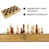 Wooden Chess Set Folding Chess Board Game Set Portable Travel Chess Checkers Suit Beginner Chess Set Educational Toy for Kids