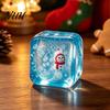 Holiday Stocking Stuffers Christmas Clear Cube Squeeze Toy, Santa Claus Stress for Sensory Toy Anxiety Reduction, Hand Relaxation Ball Xmas Gift Cubes