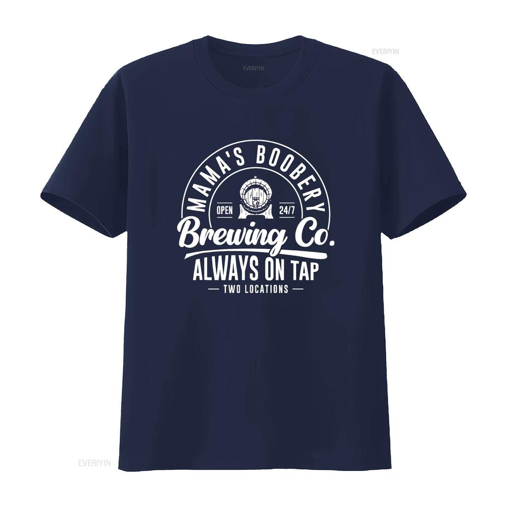 Mama s Boobery Brewing Co New Mom Breastfeeding Funny T Shirt vintage Washed Stretched Top For Everyday Wear Versatile homme
