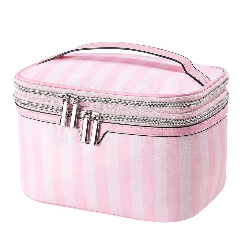 Chic Double-Layer Travel Makeup Bag: Cute, Spacious, Portable Cosmetics Organizer