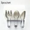 Cute Knife Fork Spoon Shaped Cookie Cutters Tableware Biscuits Moulds Stamps Stainless Steel Fondant Embossing Baking Tools