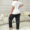 European And American Style Casual Large Size Home Clothes Loose Round Neck Short-sleeved Trousers Women's Pajamas Set