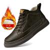 Men's Genuine Leather Winter Ankle Boots Plus Velvet High Top Thick Sole Casual Snow Sneakers