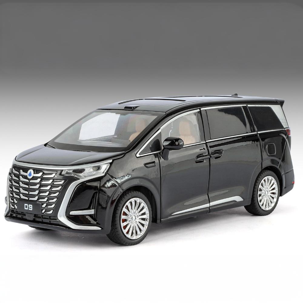 

1:24 DENZA D9 New Energy MPV Die Cast Metel Cars Toy Pull Back Model Cars With Sound And Light Home Trendy Toys Ornament Collect чорний