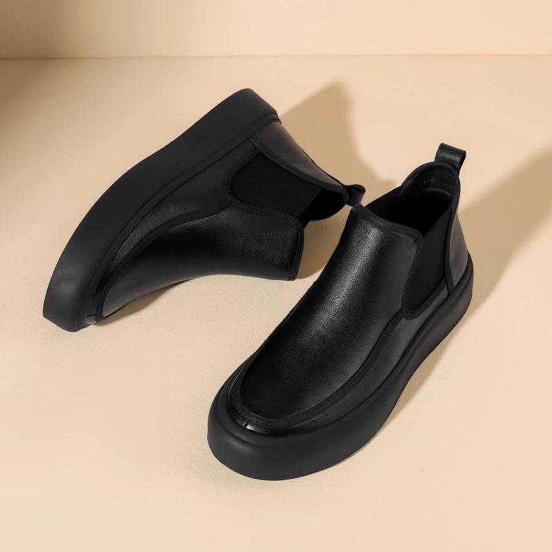 Men's Fashionable Genuine Leather Chelsea Boots - Versatile British Style Slip-On Shoes