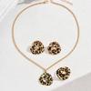 Leopard Print and Pendant Necklace Set - Fashion Jewelry Gift for Birthday and Party