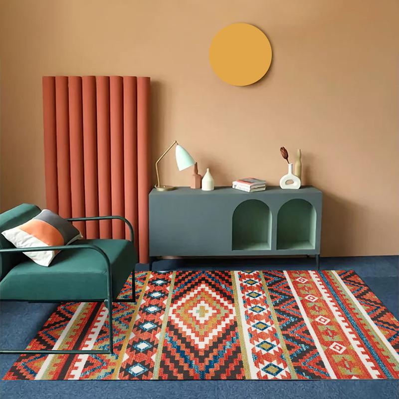 Modern Trendy Bohemian Living Room Rug, Teenage Aesthetic Room Decor Furry Large Rug, Kitchen Bathroom Non-slip Floor Mat